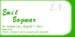emil bognar business card